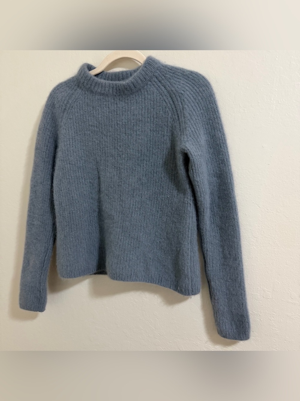 Quince Mongolian Cashmere Fisherman Crewneck size XS Dusty Blue Relaxed fit - Picture 3 of 10